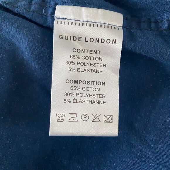 GUIDE LONDON PREMIUM RANGE Men's Size Medium Navy Geometric Dress Shirt H11 - Picture 4 of 4